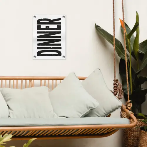 Zwart - Decoratie - Vintage - Eten tuinposter los doek klein -sfeer7