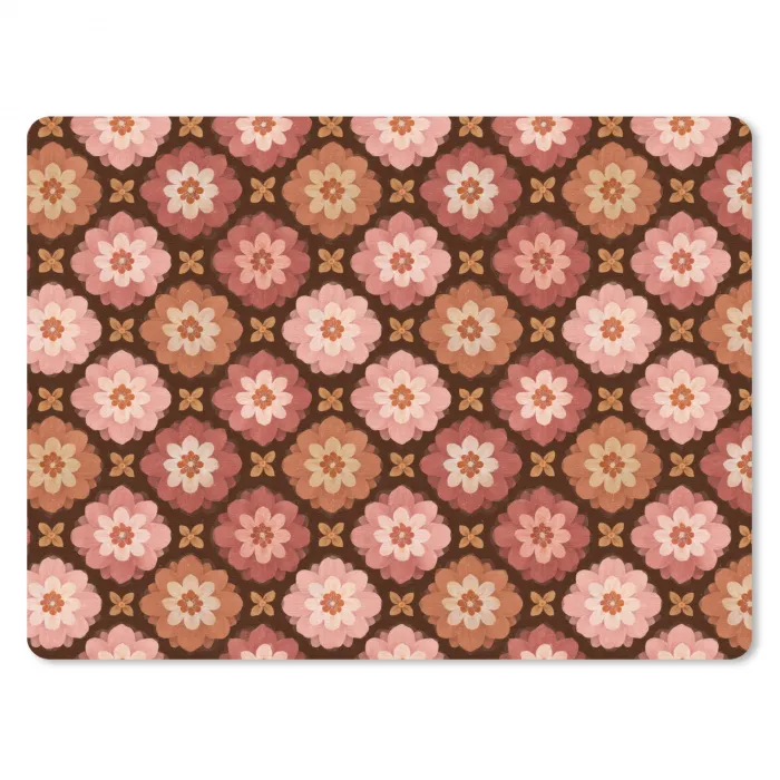 Geometrisch - Bloemen - Kleurrijk muismat rubber klein 262 -3d
