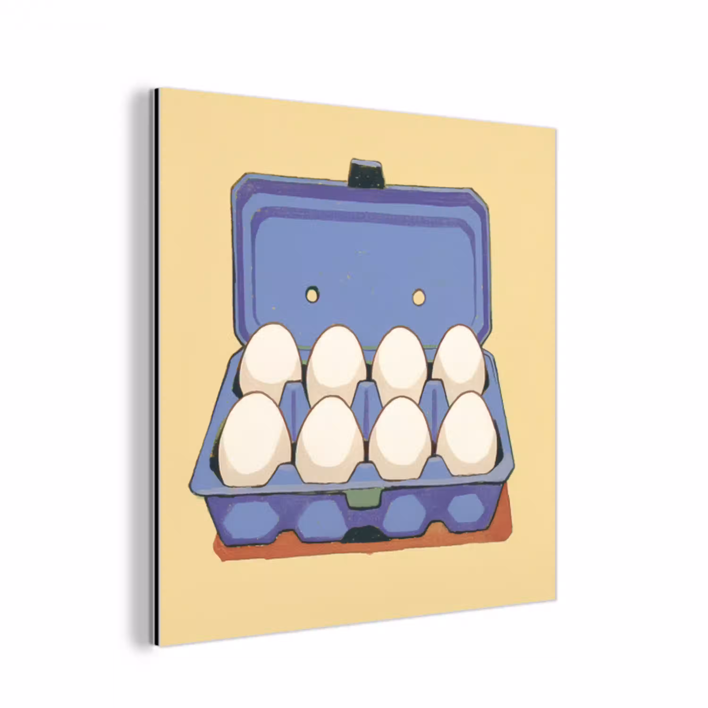 Eieren - Doos - Minimalistisch - Blauw aluminium wit klein -3d