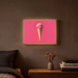 Schepijs - Roze - Hoorntje Light Box met batterij (Wandlamp) middel -sfeer4