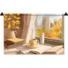 Thee - Boek - Thee - Herfst Wandkleed katoen klein -zz3d