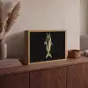 Goud - Vis - Haak - Zwart Light Box met batterij (Wandlamp) middel -sfeer2