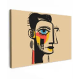 Geometrisch - Felle kleuren - Kubistische stijl canvas 2cm klein -z3d