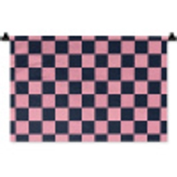 Traditioneel - Patroon - Blauw - Roze Wandkleed katoen klein 269 -zz3d