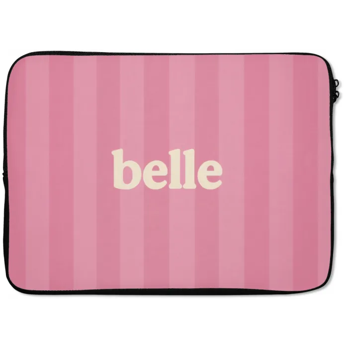 Roze - Gestreept - Belle laptophoes neopreen klein -zkaufland3dotto