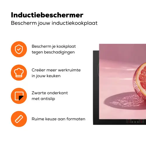 Grapefruit - Roze - Disco - Shiny Inductie beschermer vinyl 3mm klein -zzzzzzz-td-ups