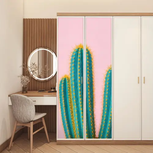 Cactussen - Modern - Pastel deurposter klein -sfeer3