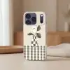 Vaas - Geruit - Groen - Bloem Telefoonhoesje iPhone 17 Pro klein -sfeer2