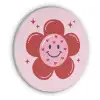 Bloem - Roze - Hartjes Akoestische PET Vilt - Rond klein -3d
