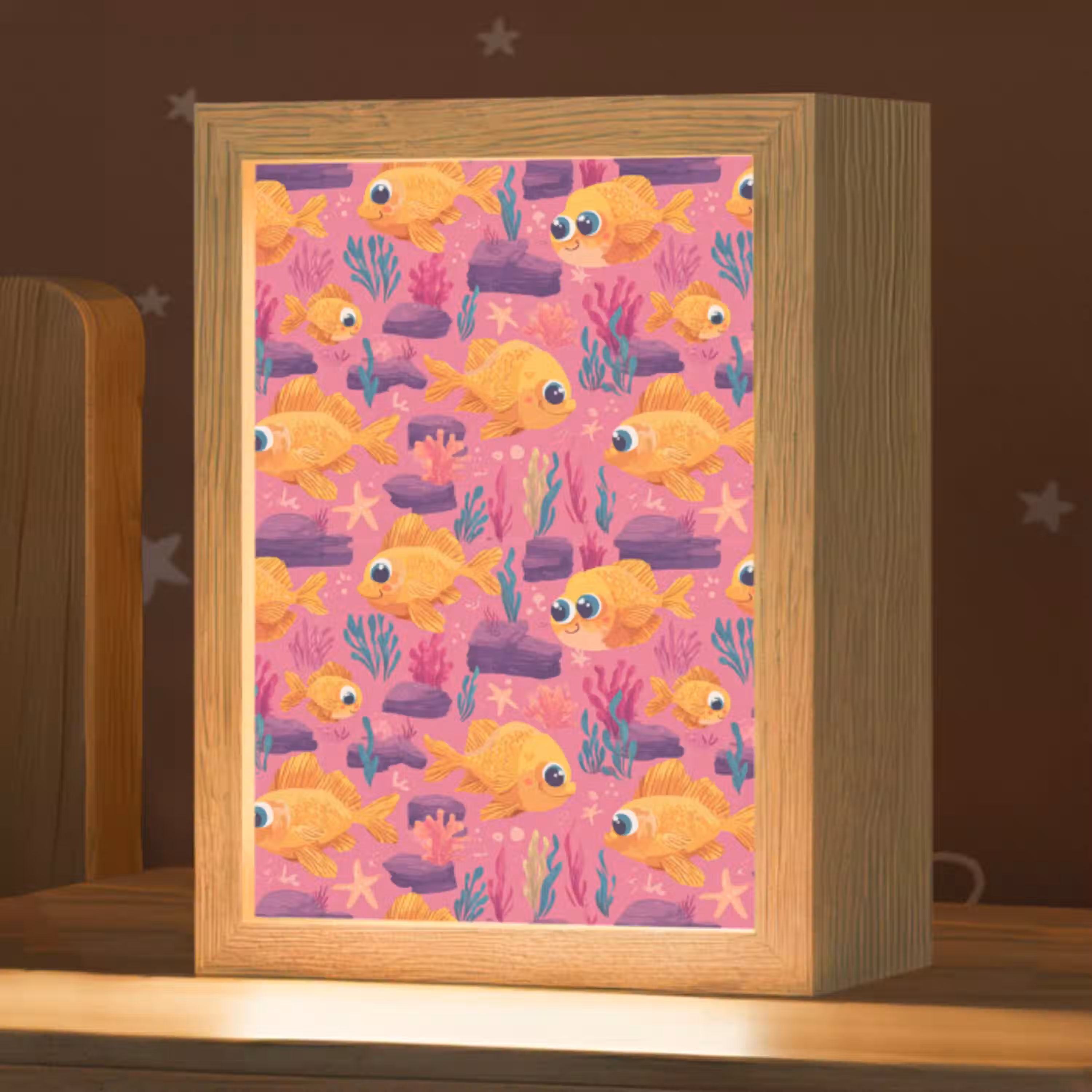 Goudvissen - Koraal - Kleurrijk Light Box met kabel (Kinderlampje) klein 904 -zzz_3d_website