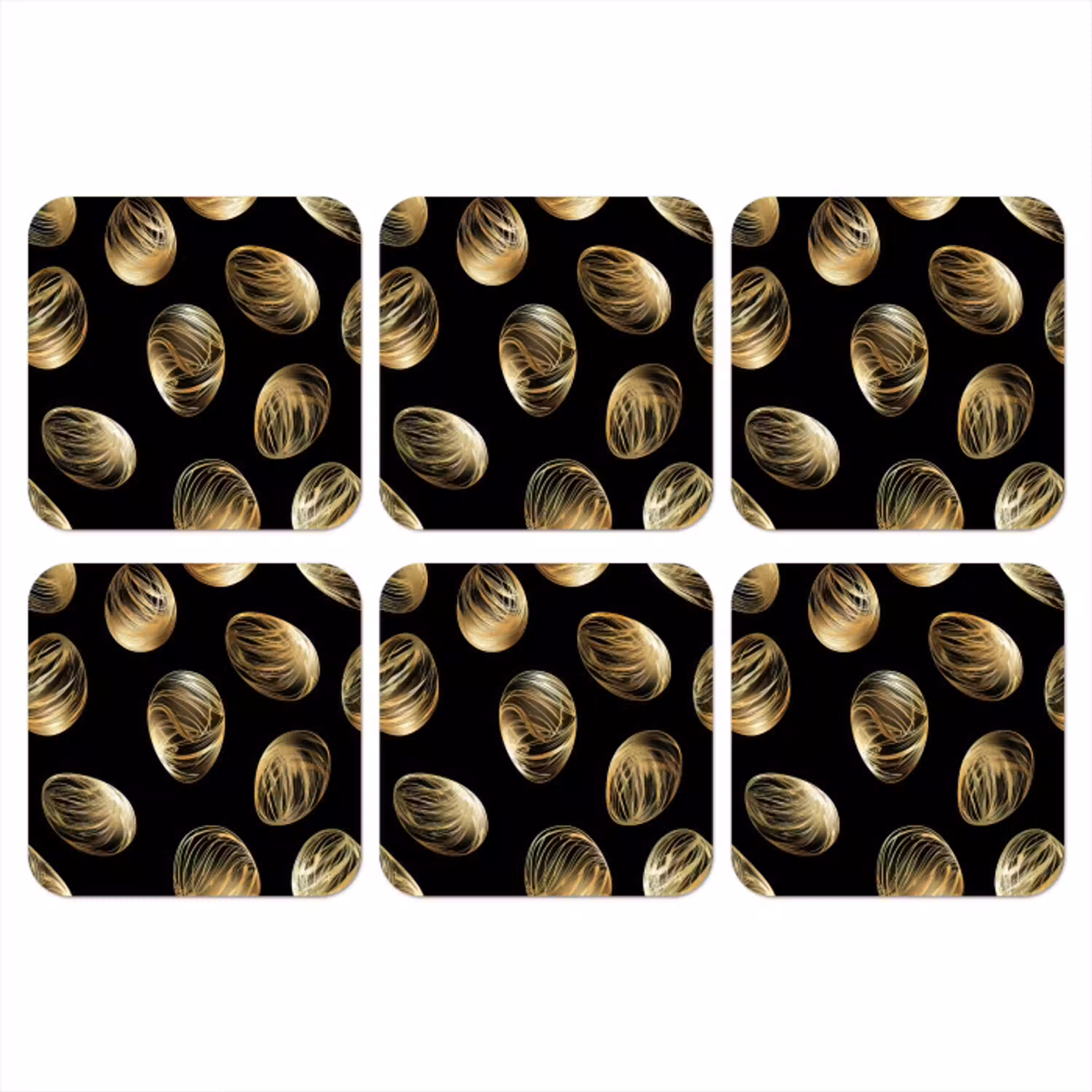 Eieren - Goud - Patroon onderzetter kurk middel -3d
