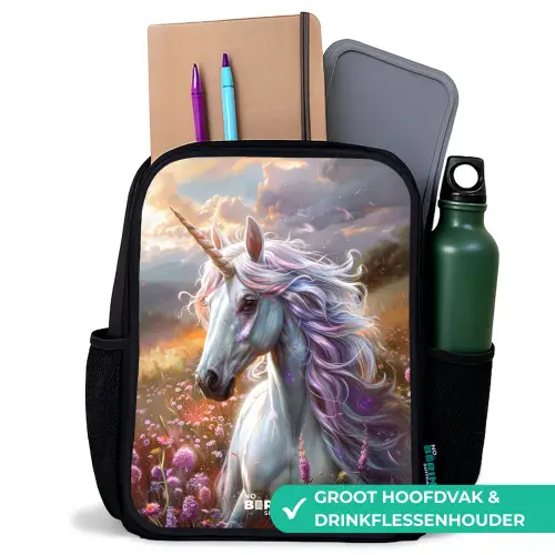 Pastel parelhoorn Rugzak - Zwart middel -inhoud_NL
