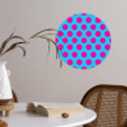 Stippen - Klassiek - Roze Wandcirkel behangsticker klein 186 -sfeer3