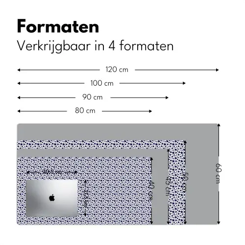 Oceaan - Bubbel - Blauw - Wit Muismat XXL klein 681 -sfeer5