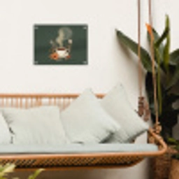 Kop - Bloemen - Groen - Koffie tuinposter los doek klein -sfeer7
