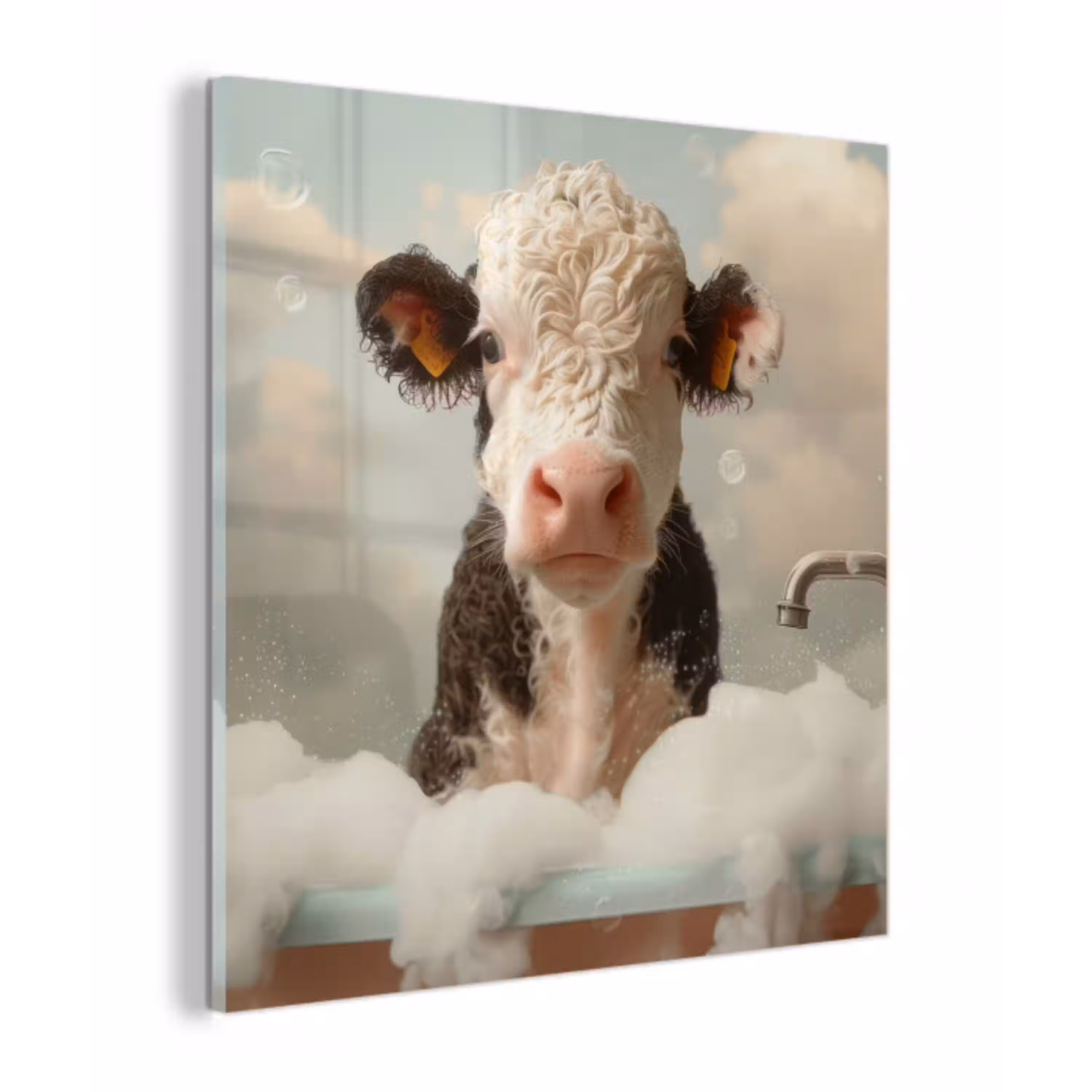 Kalf - Koe - Bad - Schuim - Dieren plexiglas 5mm klein -z3d