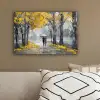 Natuur - Geel - Park -  Zwart - Wit canvas 2cm klein -sfeer3