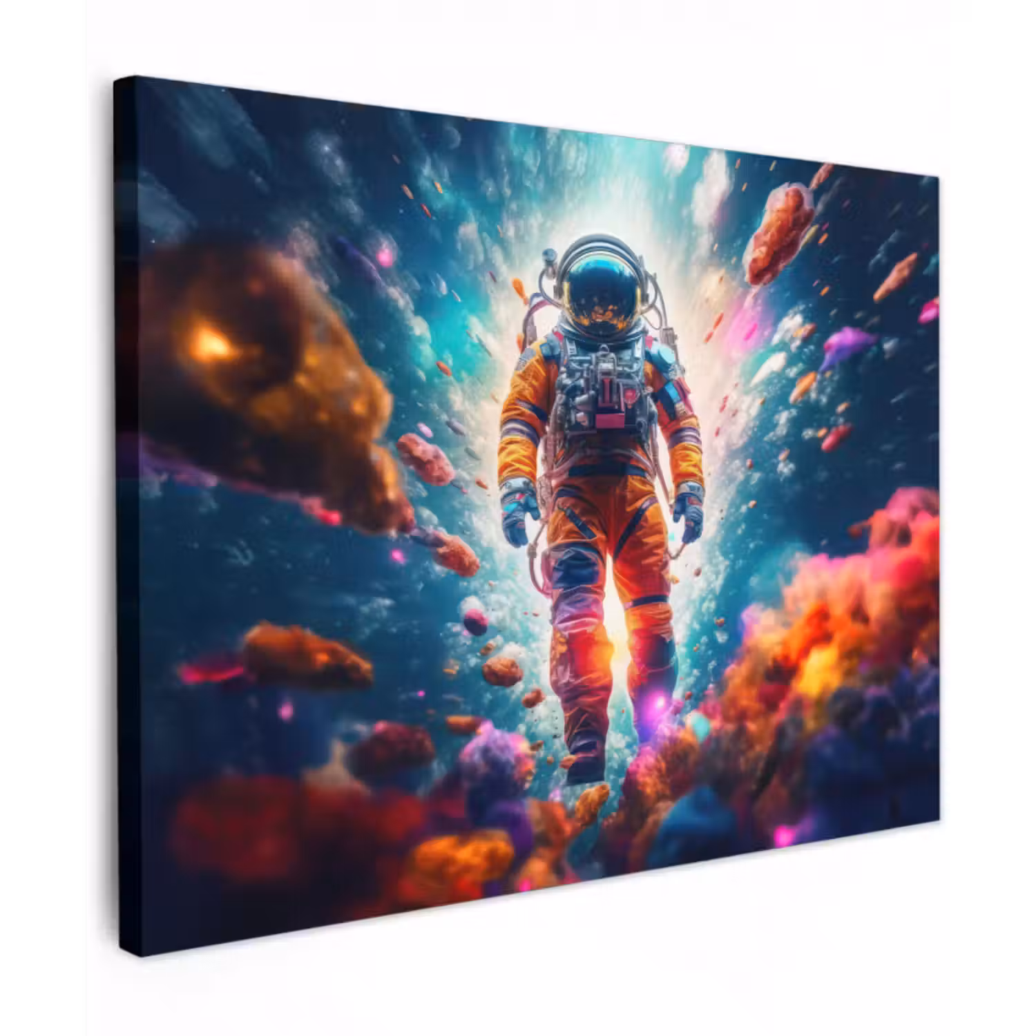 Leinwandbild - Astronaut - Neon - Meteorit - Neon