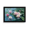 Waterlelies - Bloemen - Roze - Water fotolijst zwart zonder passe partout klein -3d