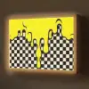 Geblokt - Grafisch - Vloeistof - Geel Light Box met batterij (Wandlamp) middel -z3d_website