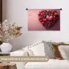 Fruit - Hartjes - Aardbeien - Frambozen - Bosbessen Wandkleed katoen klein -sfeer1