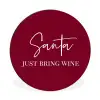 Santa - Wine - Rood - Kerst - Kerstman Wandcirkel aluminium klein -3d