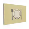 Illustratie - Bord - Bestek - Beige Tuinposter op houten frame 2 cm dik klein -3d