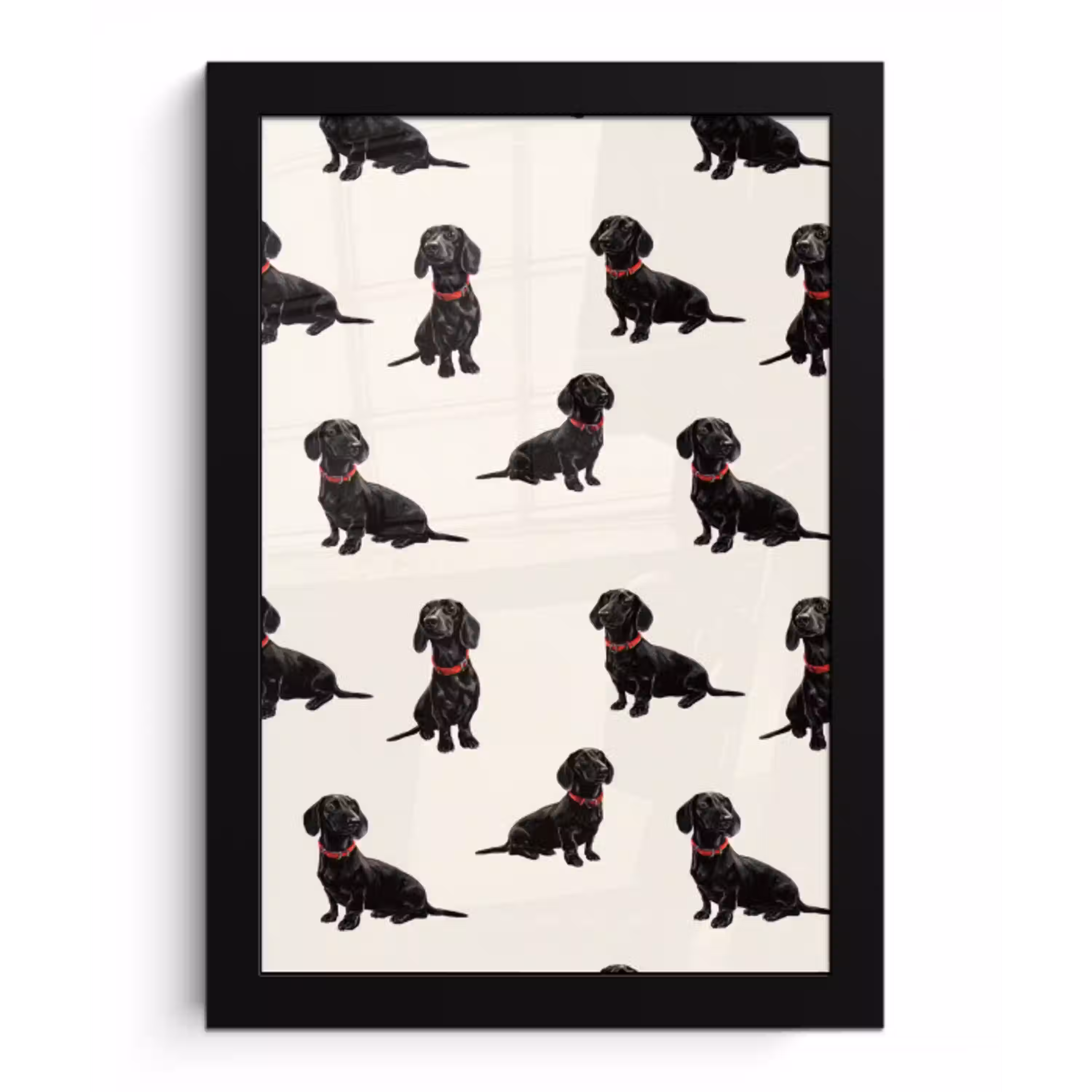 Hond - Patroon - Zwart fotolijst zwart zonder passe partout klein 224 -3d