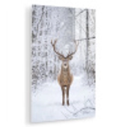 Hert - Winter - Bos - Natuur - Wit plexiglas 5mm klein -zzzproduct_nieuw