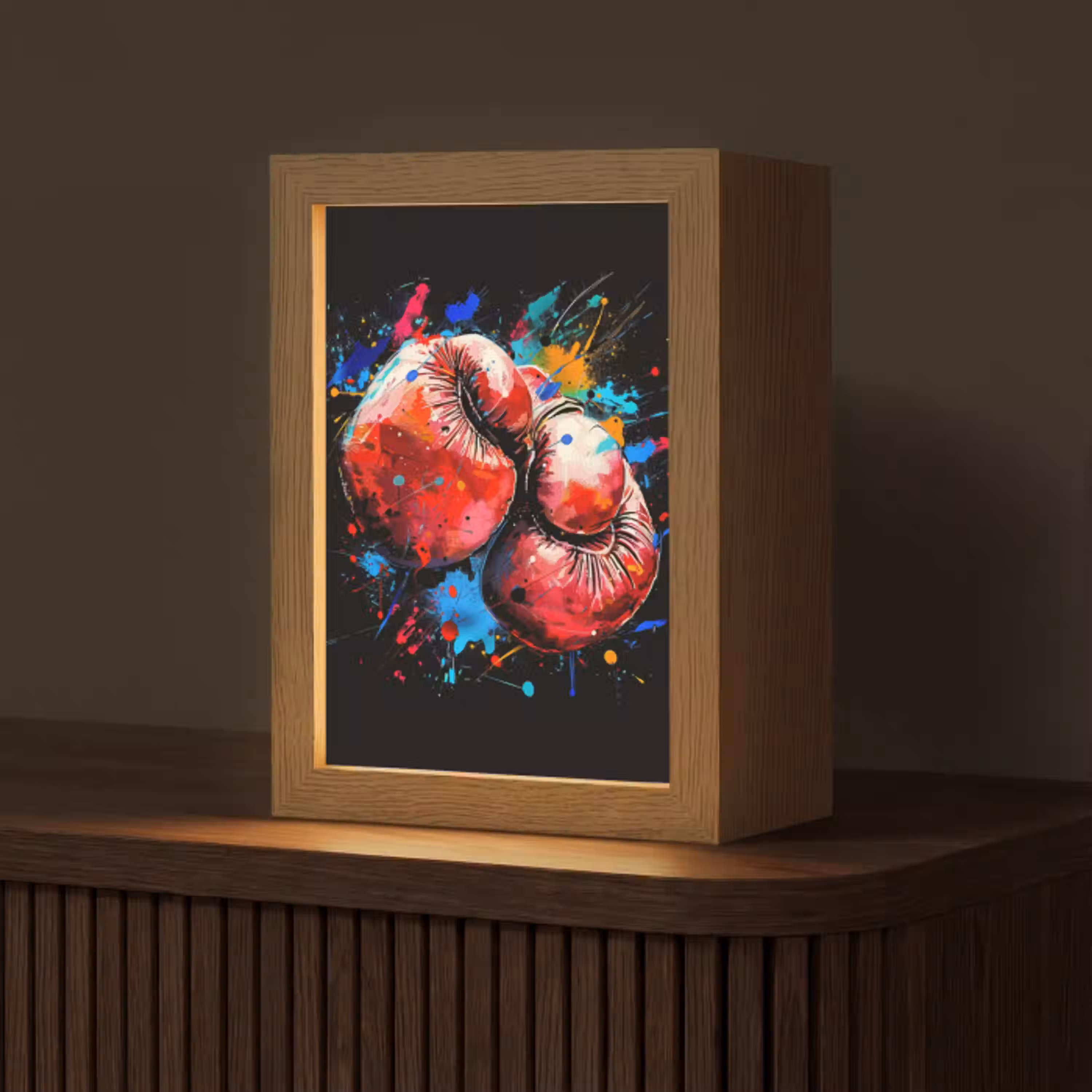 Graffiti - Sport - Boksen - Bokshandschoenen Light Box met kabel (Tafellamp) klein -z3d_website
