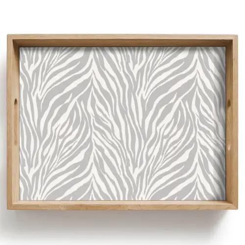 Zebra - Motief - Grijs Dienblad Rechthoek middel 911 -z3d_shopping