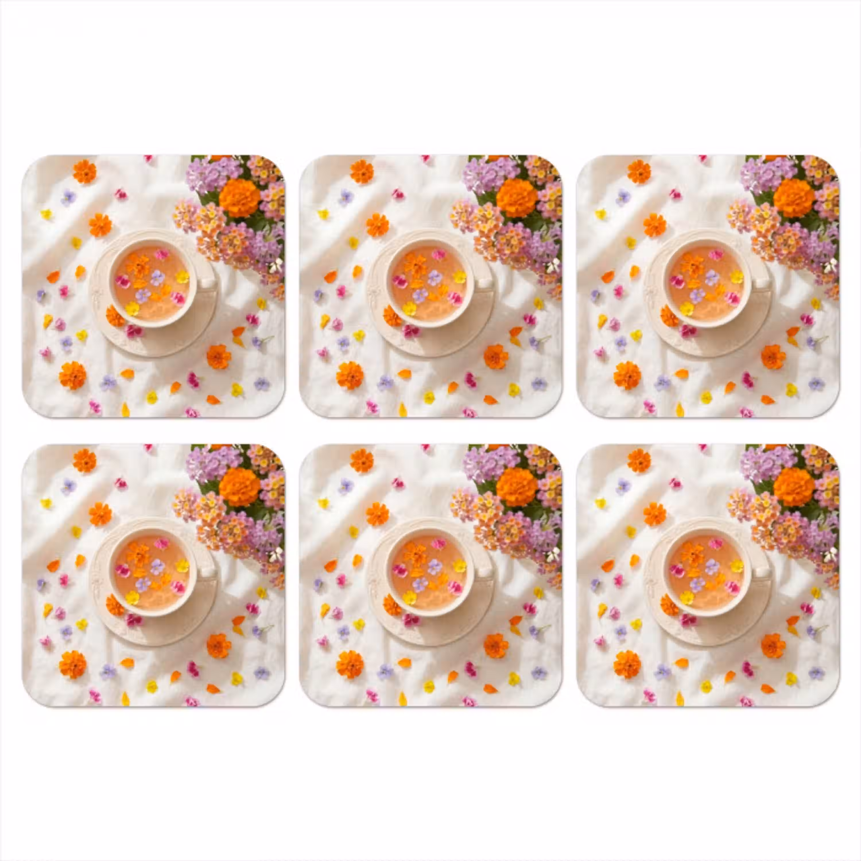 Bloemen - Kop - Natuur - Kleurrijk - Zomer onderzetter kurk middel -3d
