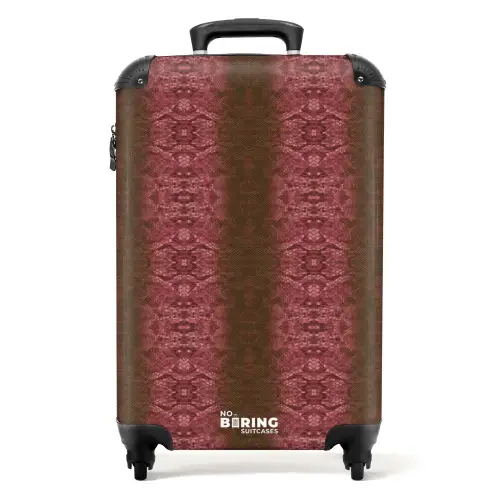 Roodbruin slangenhuid met symmetrische schubstructuur NBS - Handbagage koffer - Kinderen Unisex middel -productfoto_recht