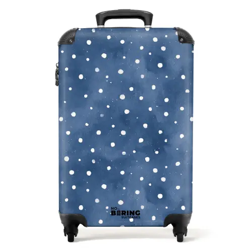 Stippen patroon blauw NBS - Handbagage koffer - Kinderen Unisex middel -productfoto_recht