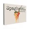 Spaghetti - tomatensaus - Parmezaanse kaas Tuinposter op houten frame 2 cm dik klein -3d