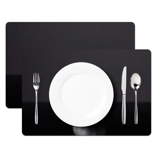 Knoflook - Zwart - Wit Placemat vinyl groot -zzsfeer2_Kitchenyeah-website