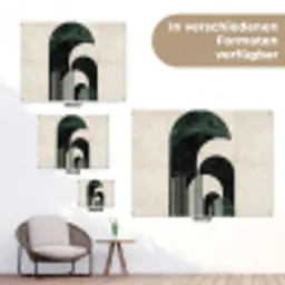 Bogen - Donkergroen - Lijnen tuinposter los doek klein -Xsfeer9_DE
