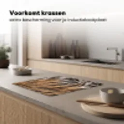 Tijgervacht - Klassiek - Zwart Inductie beschermer vinyl 3mm middel -sfeer1