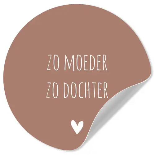 Spreuken - Zo moeder zo dochter - Mama - Dochter - Quotes Wandcirkel behangsticker klein -3d