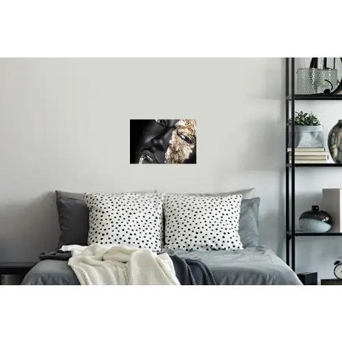 Vrouw - Goud - Zwart - Verf - Luxe Muursticker klein -slaapkamer