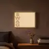 Swag - Bruin - Beige Light Box met batterij (Wandlamp) middel -sfeer4