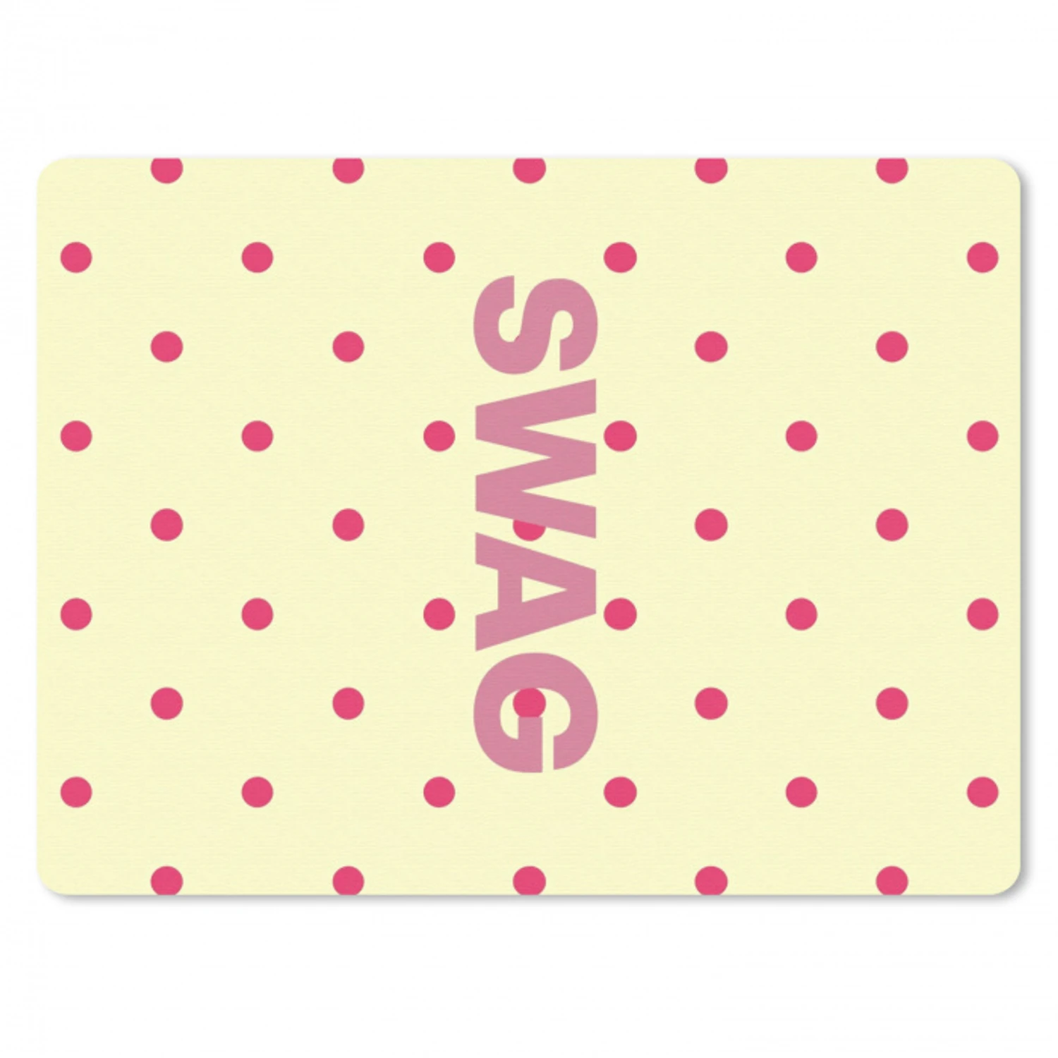 Swag - Roze - Stippen - Geel muismat rubber klein -3d