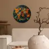 Wereldkaart - Kruiden - Levendige kleuren Wandcirkel plexiglas klein -sfeer1