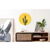 Cactus - Groen - Minimalistisch Wandcirkel aluminium klein -kantoor