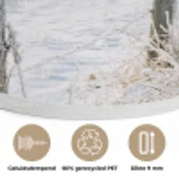 Hek - Sneeuw - Mist - Platteland - Nostalgisch Akoestische PET Vilt - Rond klein -closeup_NL