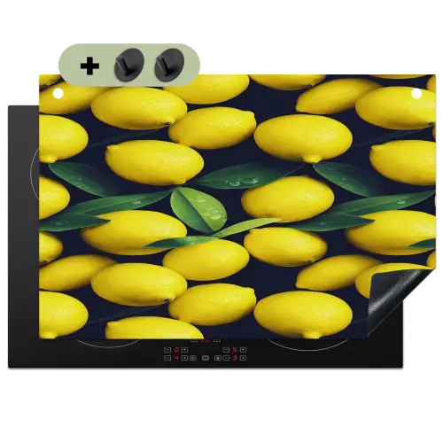 Gele - Citroenen - Druppels - Fruit Inductie beschemer met haakjes klein 777 -3d