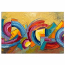 Abstract - Cirkels - Schilderij - Kleurrijk - Dynamisch poster papier klein -3d