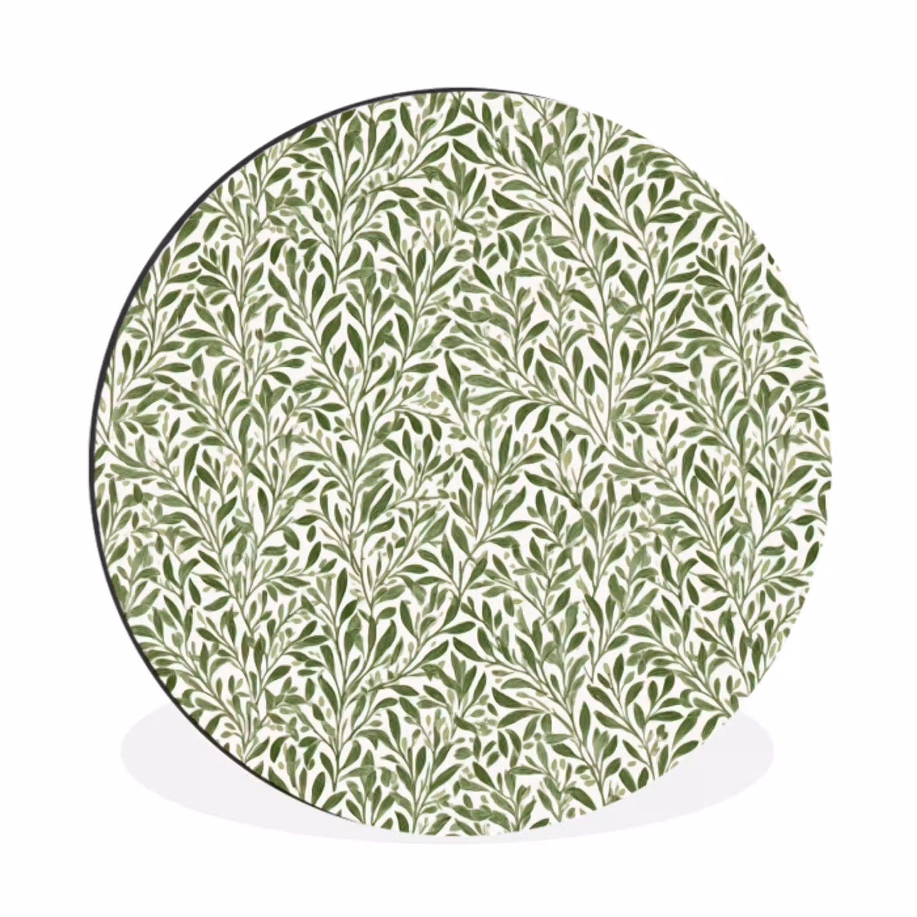 Botanisch - Takken - Groen Wandcirkel aluminium klein 190 -3d