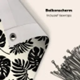Modern - Monstera - Zwart Balkonbeschermer Duitsland klein 596 -closeup_NL