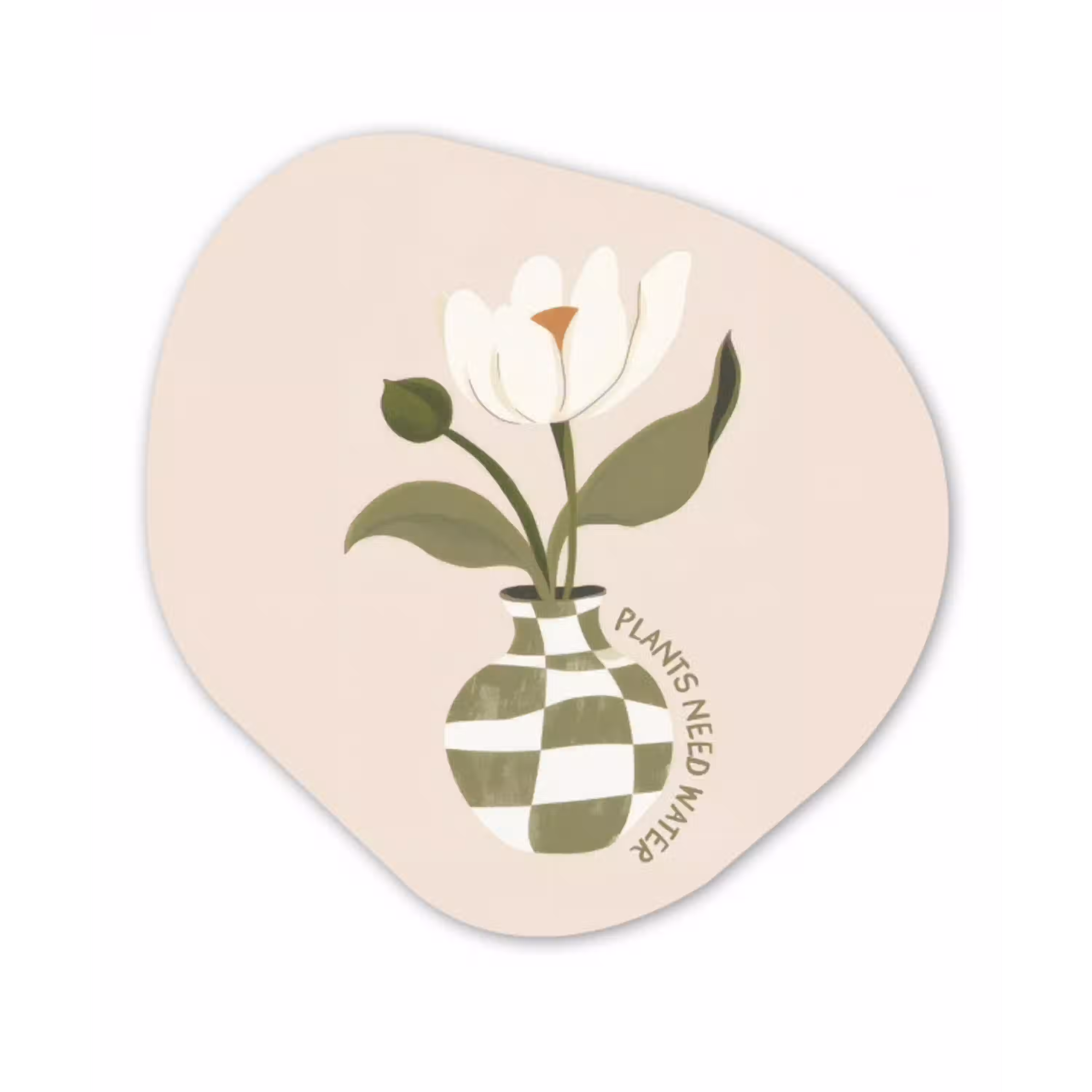 Bloem - Wit - Vaas - Quote Wandcirkel Organisch Forex 3mm klein -3d